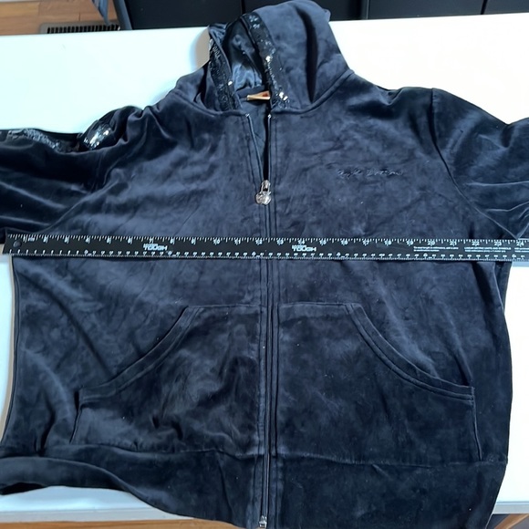Apple Bottoms size 2X black velour zip hoodie with sequins fits 14-16 - Picture 1 of 16